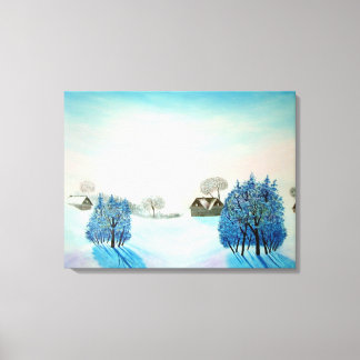 Zwitsers blauw kerstfeest canvas afdruk
