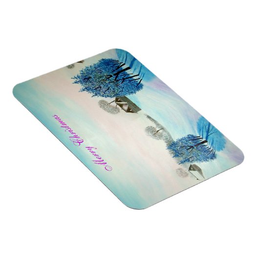 Zwitsers blauw kerstfeest magneet (Rechterzijde)