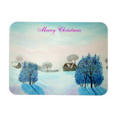 Zwitsers blauw kerstfeest magneet (Horizontaal)