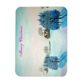 Zwitsers blauw kerstfeest magneet (Verticaal)