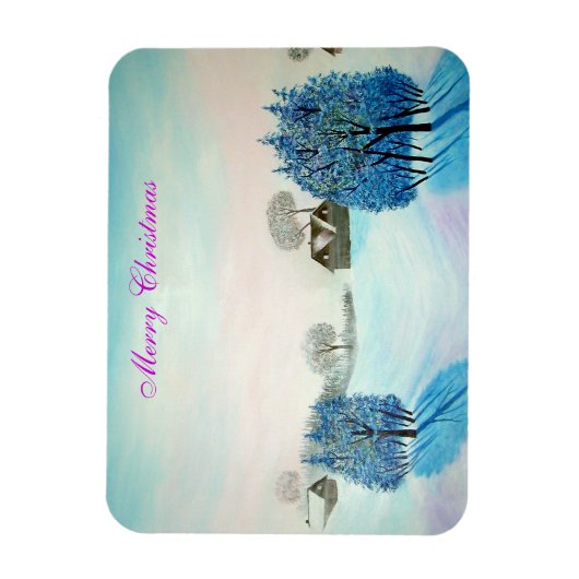 Zwitsers blauw kerstfeest magneet (Verticaal)