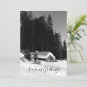 Zwitsers chalet in de sneeuw feestdagenkaart (Staand voorkant)