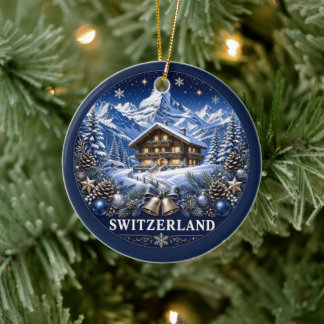 Zwitsers Chalet Schilderachtige Aandenken Keramisch Ornament
