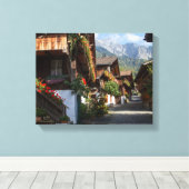 Zwitsers dorpMet ventilatordozen canvas afdrukken (Insitu (Houten vloer))