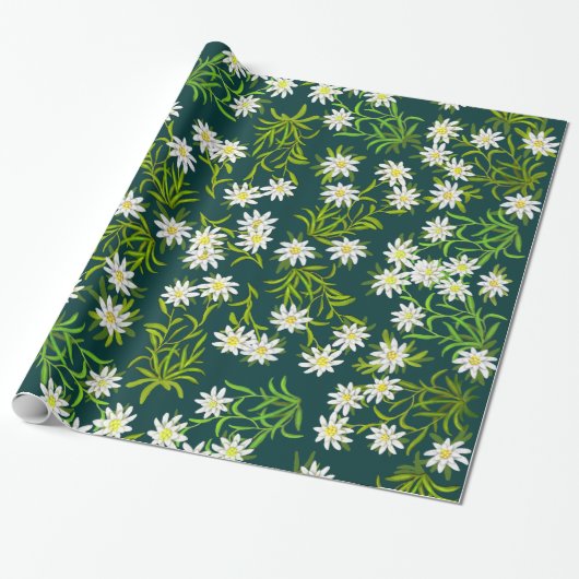 Zwitsers Edelweiss-pakpapier (Alpine Edelweiss) Cadeaupapier (Uitgerold)