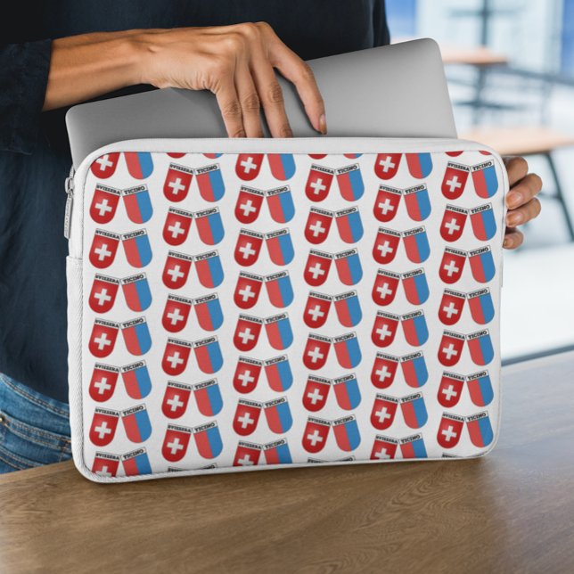 Zwitsers en kanton Ticino Flags Laptop Sleeve (Creator heeft geüpload)