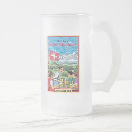 Zwitsers gebergte matglas bierpul (Rechts)