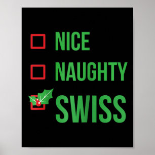 Zwitsers Grappig Zwitserland Pajama Kerstcadeau Ra Poster