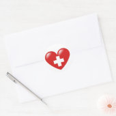 Zwitsers hart - Schweizer Herz - Coeur suisse Ronde Sticker (Envelop)