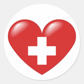 Zwitsers hart - Schweizer Herz - Coeur suisse Ronde Sticker