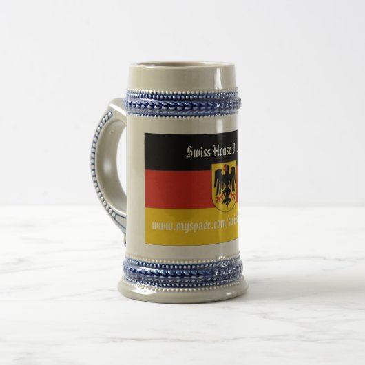 Zwitsers huis Drummer Bierpul (Voorkant links)