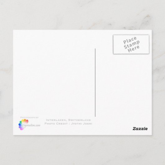 Zwitsers huis met vlag briefkaart (Achterkant)