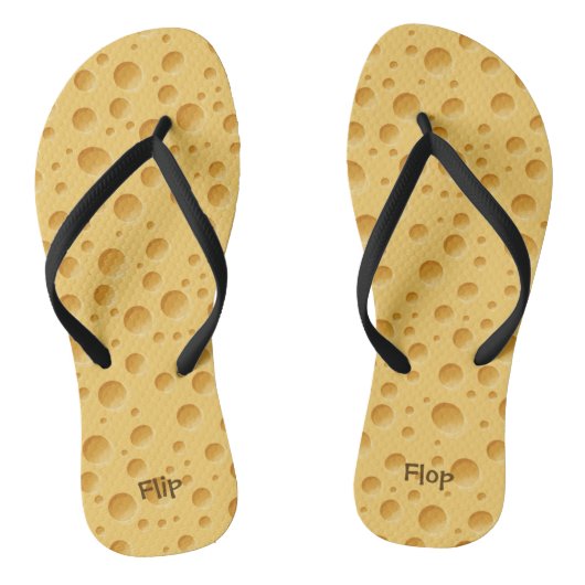 Zwitsers kaaspatroon teenslippers (Voetbed)