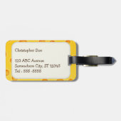 Zwitsers kaasschaafschildpadpatroon bagagelabel (Achterkant horizontaal)