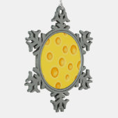 Zwitsers kaasschaafschildpadpatroon tin sneeuwvlok ornament (Links)