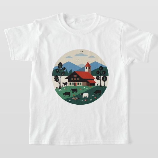Zwitsers landschap t-shirt (Laagn)