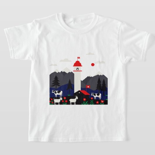 Zwitsers landschap t-shirt (Laagn)