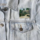 Zwitsers landschap vierkante button 5,1 cm (In situ)