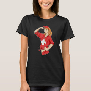 Zwitsers meisje onbreekbaar in Zwitsers erfgoed T-shirt