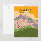 Zwitsers nationaal park Zwitserland  Briefkaart (Voorkant / Achterkant)