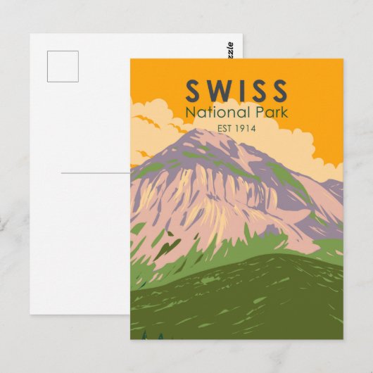 Zwitsers nationaal park Zwitserland  Briefkaart (Voorkant / Achterkant)
