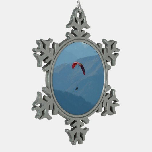 Zwitsers Paragliden Tin Sneeuwvlok Ornament (Links)
