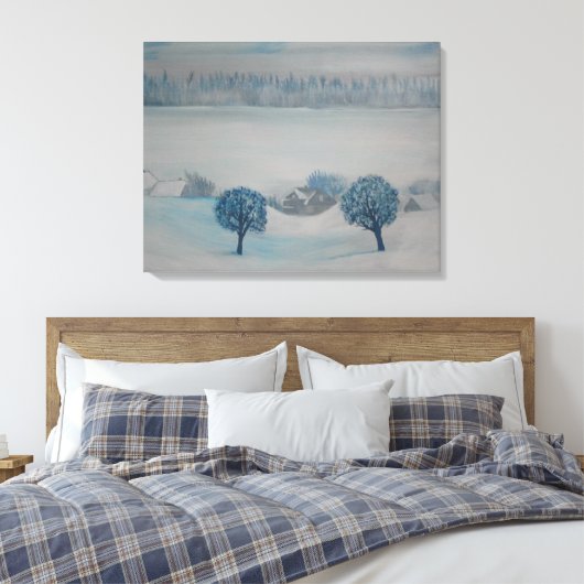 Zwitsers platteland Opus 1 Winter Canvas Afdruk (Insitu (Slaapkamer))