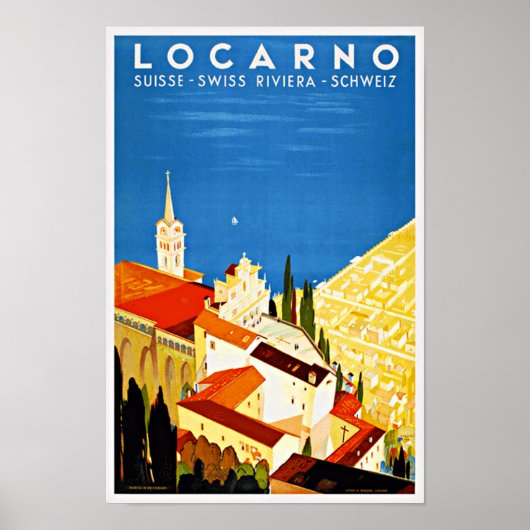 Zwitsers Poster van Locarno Riviera Vintage (Voorkant)