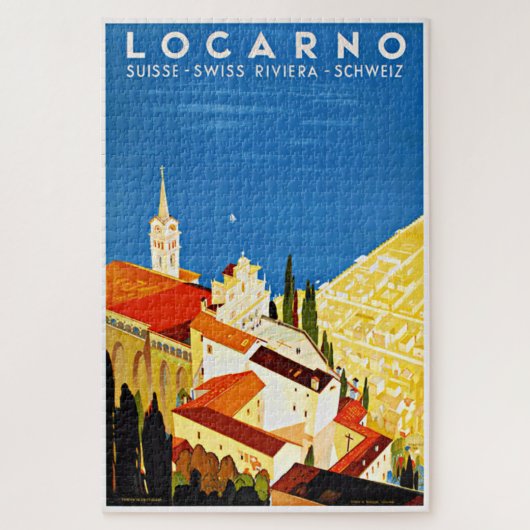 Zwitsers Poster van Locarno Riviera Vintage Legpuzzel (Verticaal)