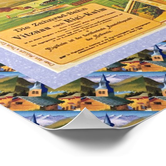  Zwitsers Poster Vitznau Rigi Bahn (Hoek)