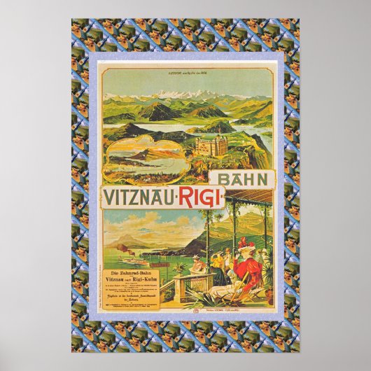  Zwitsers Poster Vitznau Rigi Bahn (Voorkant)