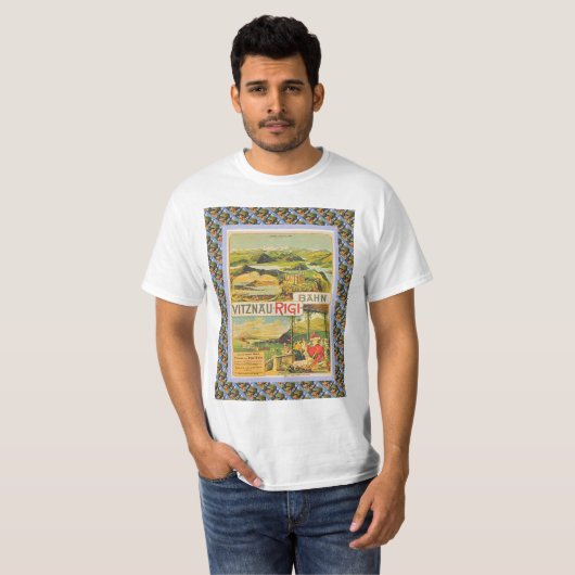  Zwitsers Poster Vitznau Rigi Bahn T-shirt (Voorkant volledig)