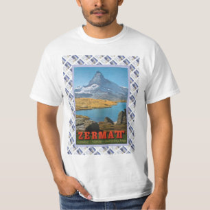  Zwitsers Poster Zermatt, Matterhorn T-shirt