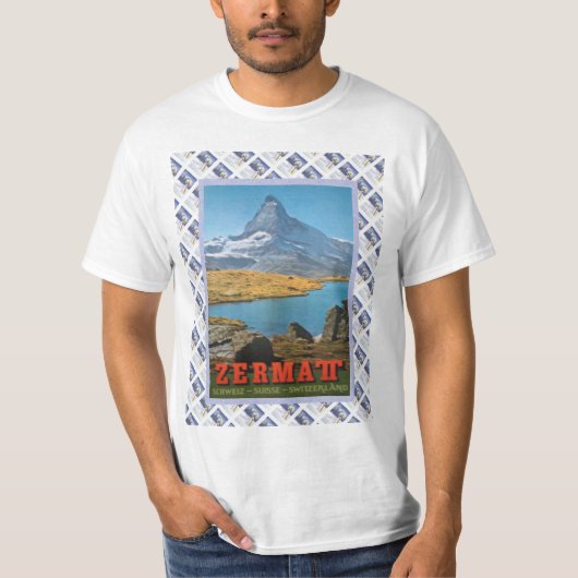  Zwitsers Poster Zermatt, Matterhorn T-shirt (Voorkant)