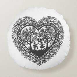 Zwitsers Scherenschnitte Pillow Rond Kussen