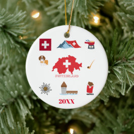 Zwitsers Souvenir Combinatie Keramisch Ornament