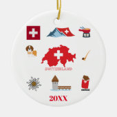 Zwitsers Souvenir Combinatie Keramisch Ornament (Voorkant)