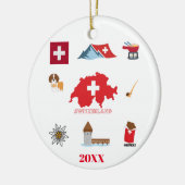 Zwitsers Souvenir Combinatie Keramisch Ornament (Links)