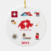 Zwitsers Souvenir Combinatie Keramisch Ornament (Achterkant)