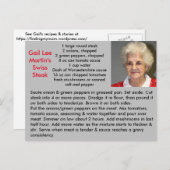 Zwitsers steak-recept briefkaart (Voorkant / Achterkant)