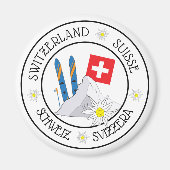 Zwitsers Stereotype White Refkoelkast Magnet (Voorkant)