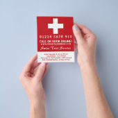 Zwitsers Taxibedrijf Vlag met Prijslijst Flyer (Hand)