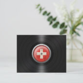 Zwitsers vinylrecord briefkaart (Staand voorkant)