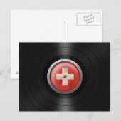 Zwitsers vinylrecord briefkaart (Voorkant / Achterkant)