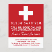 Zwitsers Vlag van Taxi Bedrijf met Prijslijst Flyer (Voorkant)