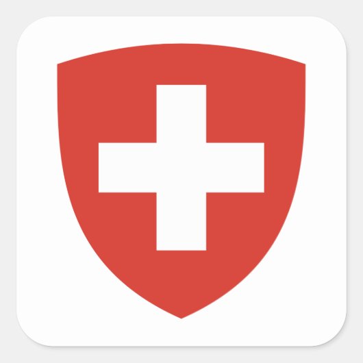 Zwitsers Wapen, Vlag van Zwitserland Vierkante Sticker (Voorkant)