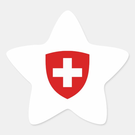Zwitsers Wapen - Zwitserland Souvenir Ster Sticker (Voorkant)