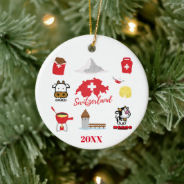 Zwitsers - Zwitserland - Souvenir Combo Keramisch Ornament
