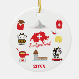 Zwitsers - Zwitserland - Souvenir Combo Keramisch Ornament