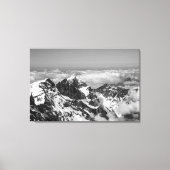 Zwitserse Alpen Berglandschap zwart-wit Canvas Afdruk (Voorkant)